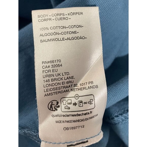 Standard Cloth Blue Graphic T-Shirt L 100% Cotton Casual Crewneck Short Sleeve - Picture 5 of 9